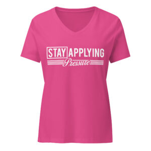 Women’s relaxed Stay Applying Pressure v-neck t-shirt